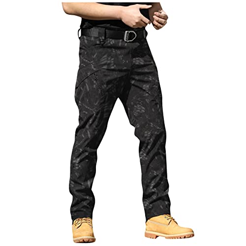OIOLOYJM Military Cargo Pants for Men Hiking Relaxed Fit Work Waterproof Stretch Tactical Lightweight Outdoor Travel Pant