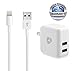 CE-Link 3.1A 15W Dual Port Wall Charger with 10ft 8 Pin Lightning to USB Charging Cable Cord for iPhone and iPad IOS 9