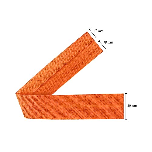 TEXTEX = 40mm Wide Bias Binding Tape. 50% Cotton and 50% Polyester. 10m Piece - (Orange) - Image 3