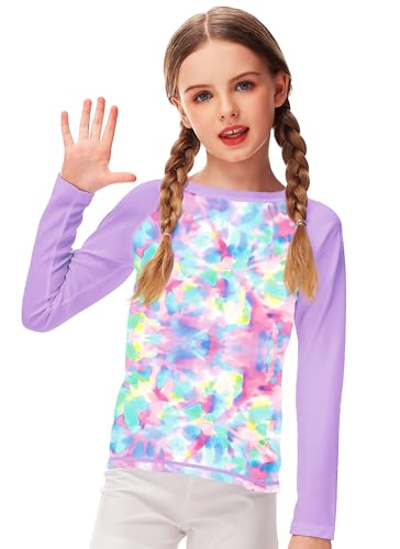 Image of Remimi Unisex Kids Rash Guard Long Sleeve SPF 50+ Tie Dye Sun Shirt 3-12 Years