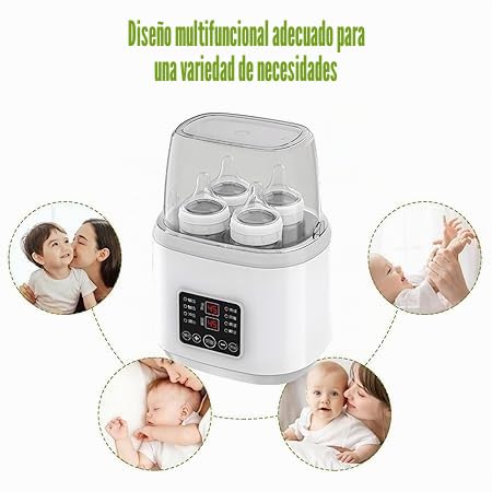 Calentador de biberones 8 en 1, esterilizador para biberones, calentador rápido de biberones, calentador de biberones para bebés, calentador de biberones rápido y descongelación con pantalla LCD