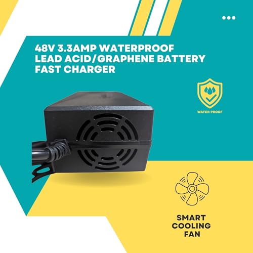Image of 48V 3.3A Waterproof Electric Scooter Charger for E-Bike | Lead Acid & Graphene Battery Charger | 24Ah-32Ah (4x12V) | Fast & Rapid Charging | 4 Battery Electric Scooter Charger