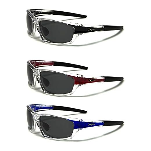 X-loop Polarized 2 or 3 pair Translucent Sport Wrap (1 Black 1 Blue 1 Red)
