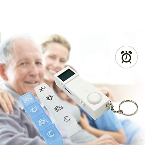 Organizador de comprimidos digital Yardwe com lembrete de alarme e luz traseira de LCD luminosa para
