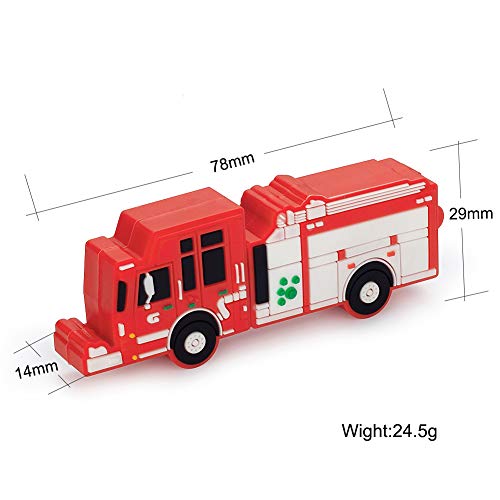 Image of 32GB USB Flash Drive Cute Fire Engine Shaped Memory Stick Novelty Thumb Drives USB Data Storage