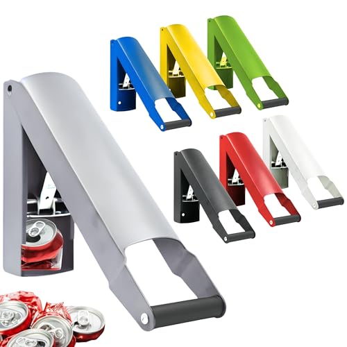 Chambridge GREY-CC Wall Mounted Can Crusher Grey – Heavy Duty Can Crushers For Recycling Compactor For Seltzer Soda Beer Cans Plastic Bottle Silver Crusher Smasher Can Aluminum Can Crusher cover