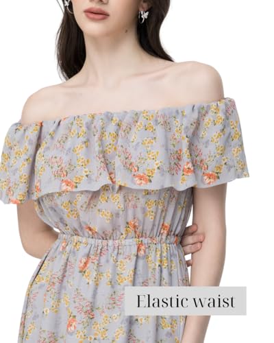 Floral Off-Shoulder Maxi Voile Dress, a Romantic and Elegant Pick for Spring and Summer 20252