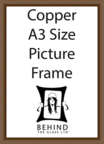 Handmade Copper Brown Wooden Picture Frame - A3 Size