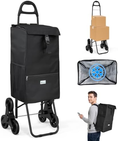VOUNOT® Carro de la Compra Plegables con 6 Ruedas y Bolsa Termica...
