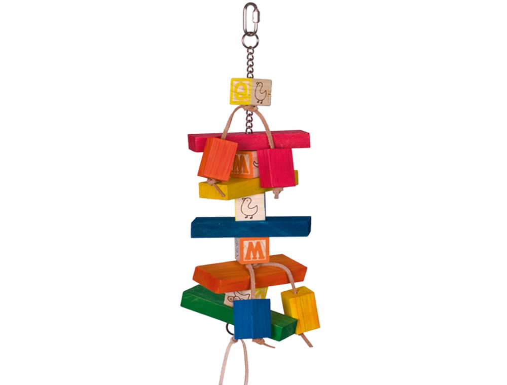 Nobby Cage Toy Blocs en Bois accessoire durable en cuir véritable