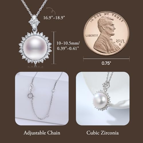 Pearl Pendant Necklace Elegant Jewelry Gift for Wife Mom Girlfriend Her Women June Birthstone for Anniversary Birthday3