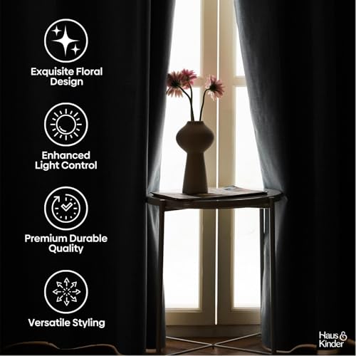 Image of haus & kinder Digital Printed Cotton Window Curtain 5 Feet Long Pack of 1 Window Curtain, 5 Feet Curtain for Window (Blush Garden, Light Pink 130x152 CM)