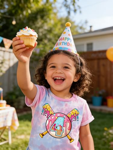 Image of Lovekider Girls Birthday T Shirts Cotton Short Sleeve T-Shirts Tee Party Clothing 3-6 Years