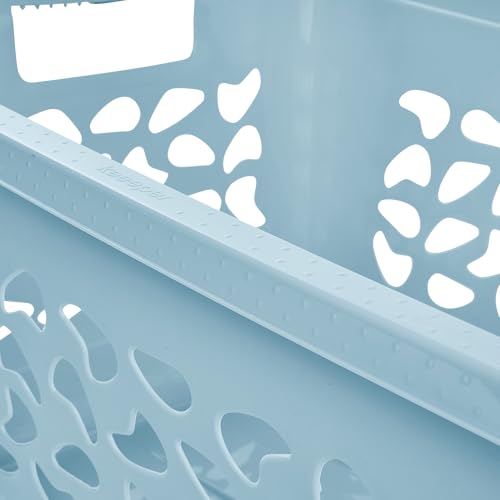 keeeper jost 2x Wäschekorb, Luftdurchlässiges Dekor, 52 l, Nordic Blue