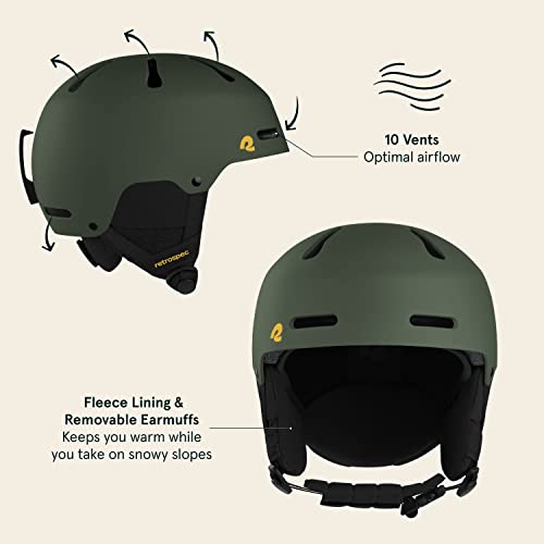 Retrospec Comstock Ski & Snowboard Helmet For Adults - Durable Abs Shell, Protective Eps Foam & 10 Cooling Vents - Adjustable Fit For Men & Women - Matte Forest, Small #TOP3