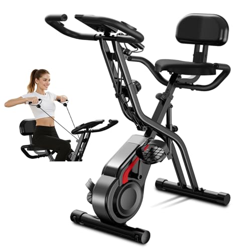 UMAY cyclette da casa pieghevole Ergometer, cyclette pieghevole 5-in-1 con Resistenza Magnetica a 16...