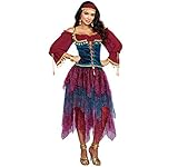 Dreamgirl Damen Kostüm Zigeunerin Gypsy Esmira Kleid rot blau Fasching Karneval S, M, L, XL (L)