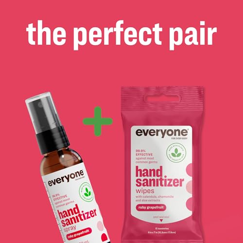 Image of Everyone Hand Sanitizer Wipes, Ruby Grapefruit & Essential Oils, 15ct 6pk | Everyone Hand Sanitizer Wipes, Ruby Grapefruit & Essential Oils, 15ct 6pk
