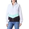 Champion Legacy American Summer W-WR Polyester Stretch Small Script Logo Full-Zip Veste de Sport, Blanc/Bleu Pastel, M Women's