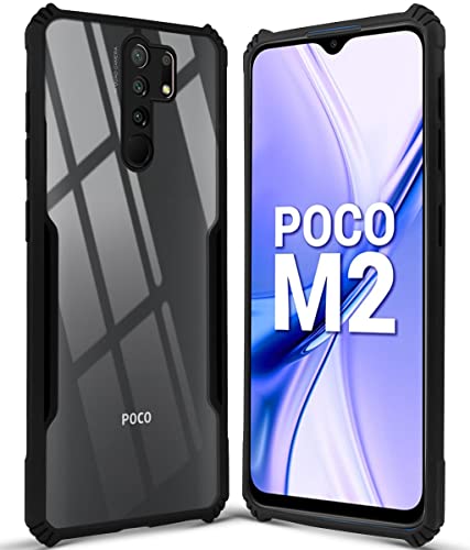 Image of Jkobi Back Cover Case for Poco M2 (Shockproof with Polycarbonate Clear Panel | Professional Black)