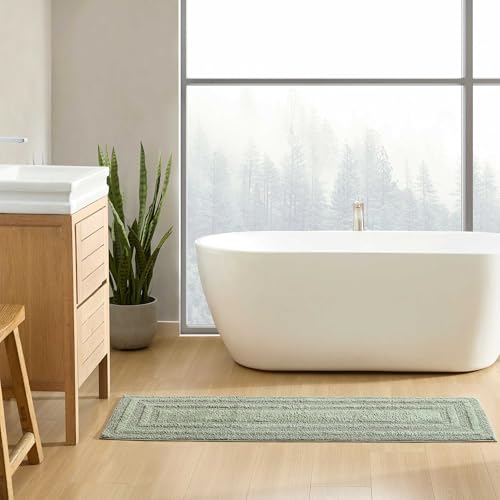Tapis de salle de bain grande taille doux vert olive Eddie Bauer