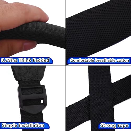 HOW TRUE Golf Bag Strap Replacement Comfort Double Shoulder Adjustable Strap Padded Golf Carrying Bag Strap (Black) - Thumbnail 2