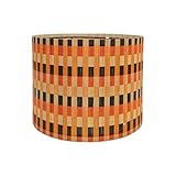 Modern Translucent Barrel bamboo lamp shade Art decorative with Colorful Minimalist geometric style ideal for living room bederoom Table Floor Lamp easy assemble size 11.8x9Inch (Colorful Grid)