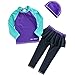 vivobiniya kid Girls Bathing Suit Upf50+ Long sleeve swimwear 3-7T (5(4years old), blue)