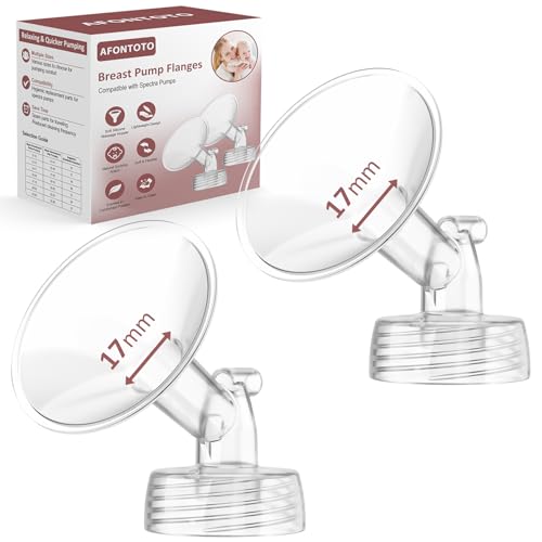 17mm Flanges Compatible with Spectra S2 S1 9 Plus Synergy Gold Breastpump Not Original Spectra Replacement Pump Parts Wide Mouth Flange Accessories for Elastic Nipples Work with Backflow Protector