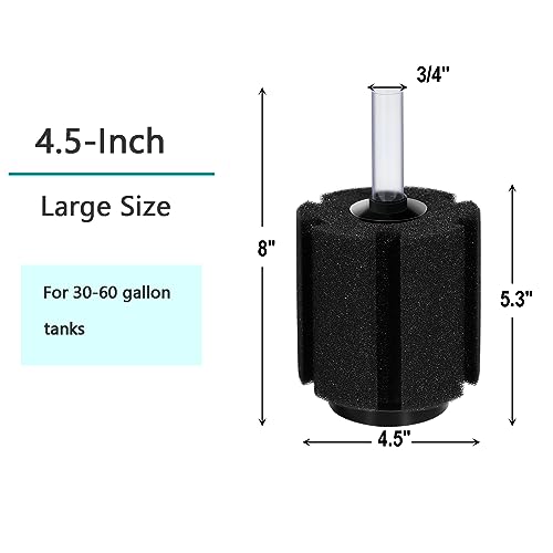 Image of AQUANEAT Aquarium Bio Sponge Filter Breeding Fry Betta Shrimp Nano Fish Tank, 3pcs (Large up to 60Gal)