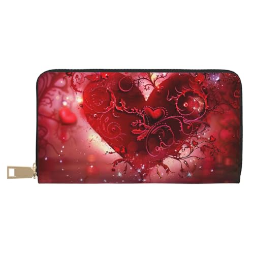 Portefeuille long romantique avec porte-monnaie zippé et porte-cartes en cuir PU blanc