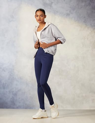 Image of Van Heusen Women's Stretch Fit High Rise Athleisure 4 Way Stretch Treggings - Body Hug, Flexible Waistband