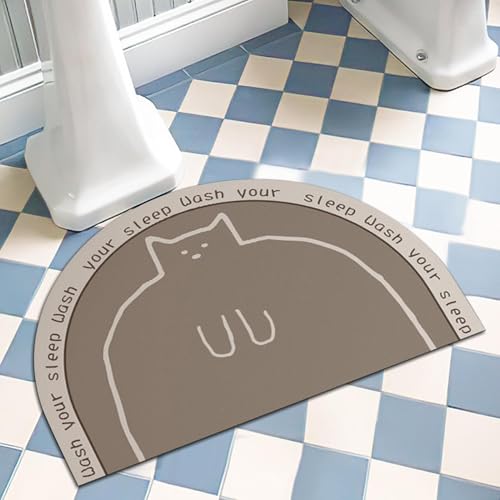 Tapete de baño resistente de diseño semicircular premium para interiores del hogar 5