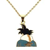 Kettenlänge: ca. 60cm Dragon B. goldfarbige Halskette mit Son Goku Anhänger aus Metall