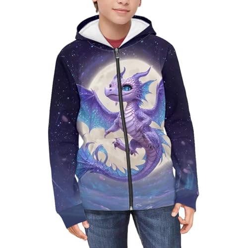 WELLFLYHOM Full Zip Hoodies Boys 6-16 Long Sleeve Sweatshirts Graphic Athletic Sweater Kids Novelty Tops Hoodie