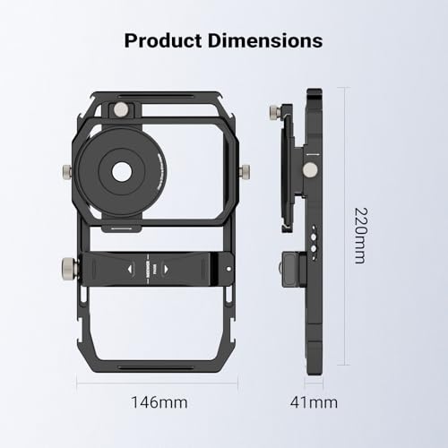 Image of NEEWER Universal Phone Cage Video Rig Stabilizer with 17mm to 37mm & 67mm Lens Filter Adapter Ring Accessories Compatible with iPhone Android Samsung for Video Recording Streaming Photography, PA058
