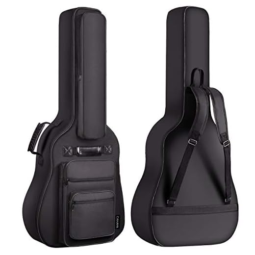 CAHAYA Funda para Guitarra Estuche Guitarra Clasica Acústica Impermeable con 6 Bolsillos Acolchada de 8 mm - Versión Multibolsillos Modelo CY0181