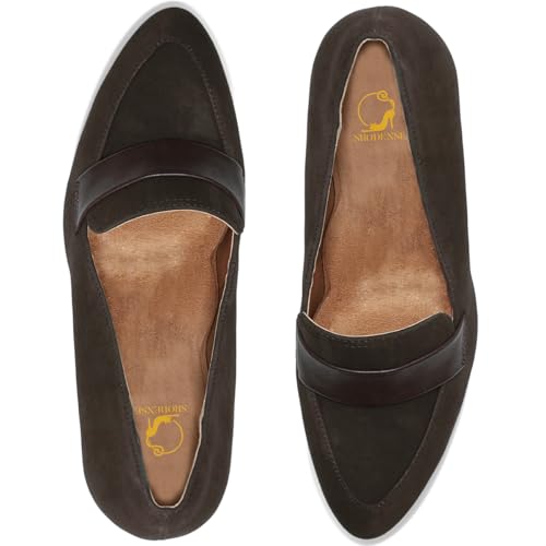 Image of SHODENSE Women Chunky Kitten Heel Pumps Shoes Round Closed Toe Slip On Suede Penny Loafers Matte Block Mid Heels Dress Loafer Almond Toe Comfort Oxford Shoes Office Work Classic Elegant 4-11 M US