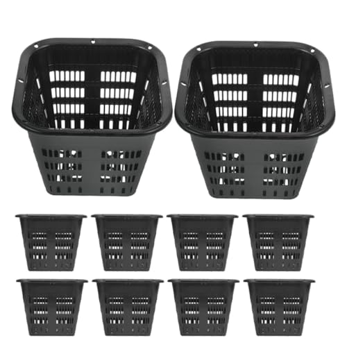 10 Macetas de plástico ABS negro para cultivo hidropónico en terraza 2