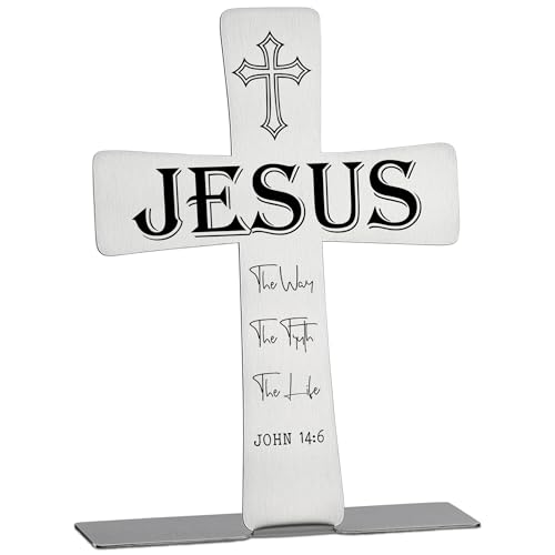 Christian Desk Cross Decor for Office, Jesus The Way The
