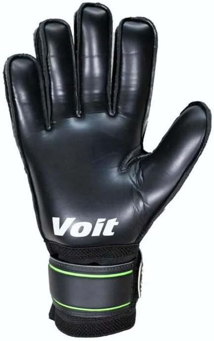 Voit Professional Soccer Goalkeeper Gloves, Silver/Black, Performance Latex Palm with Finger Support, Size 9
