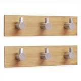 hakenleiste holz kinder Hohe Qualität: Hergestellt aus wasserdichtem 304 Edelstahl und praktischem Bambusholz. Starke Tragkraft, zulässiges Gewicht bis 11 LB/ 5 KG.