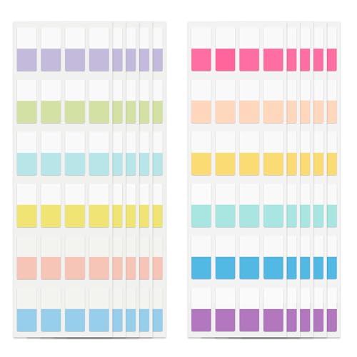 Image of 480 Pcs Sticky Index Tabs, Colored Book Sticky Tabs for Notebooks, Repositionable Page Tabs for Notebooks File Classification (0.5x1inch)