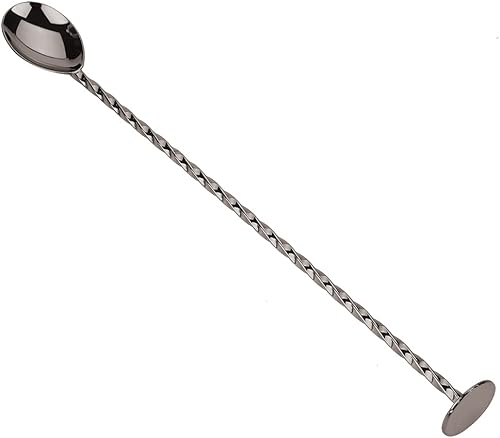 Miniatura 8 de Cuchara agitadora de cóctel, cuchara de acero inoxidable, cuchara de cóctel para bebidas, herramienta de mezcla de café con mango largo (# 9 negro)