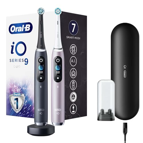Oral-B iO 9 Doppelpack Elektrische Zahnbürste/Electric Toothbrush mit revolutionärer Magnet-Technologie & Mikrovibrationen, 7 Putzmodi… – Ansicht 2