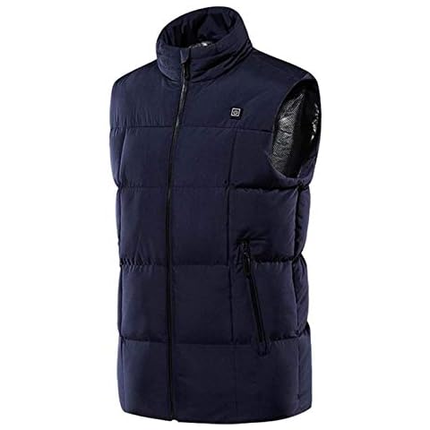 MNSSRN 9 Areas Heated Vest For Men/Women, USB Infrared Winter Electric Heating Waistcoat, 5V Lightweight Heated Jacket, With 3 Heat Temperature Control Warm Clothing, Unis(Color:Navy Blue,Size:XXXX Cover
