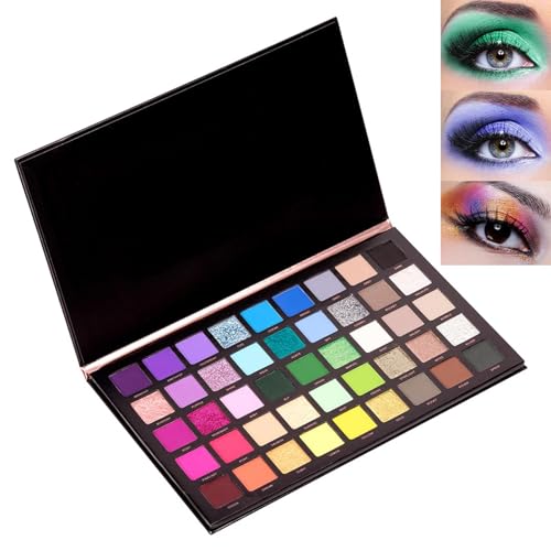 Qaestuan 45 Colores Eyeshadow Palette, Sombra de Ojos Brillantes y Mate Impermeable, Brillante Paleta de Sombras de Ojos Altamente Pigmentadas, Eyeshadow de Colores de Larga Duración
