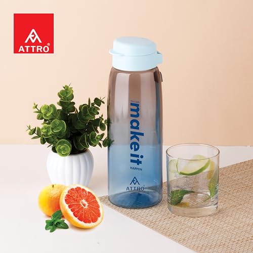 Image of ATTRO Sip Star Plastic Water Bottle - 1000ml, Blue, BPA Free, Leak-Proof, Durable Sports & Travel Bottle, Ideal for Gym, Office, School, Outdoor & Daily Use