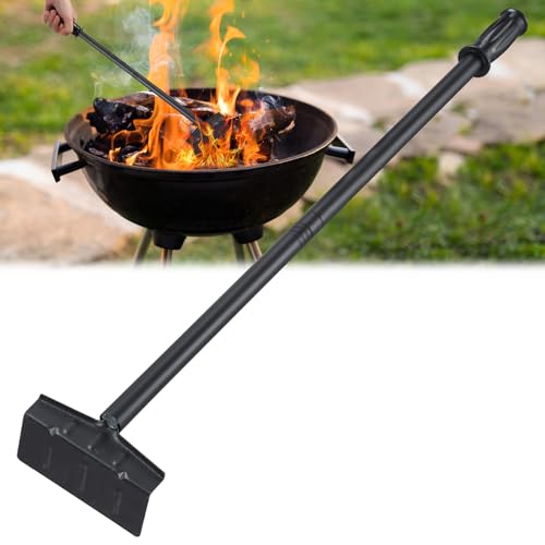 Charcoal Grill Rake 29inch Long Handle Ash Removal Rakes Anti-Rust Metal BBQ Cleaning Tool Lightweight for Camping Fire Pit Smokers Stoves Fireplaces Campfire
