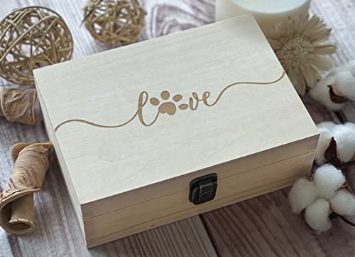 Pet Memory Box Dog Lover Gift Pet Memorial Gift Pet gift for Him dog Memory box Pet Keepsake box Cat 8.5 in x 6 in x 3 in Natural Color - Thumbnail 2